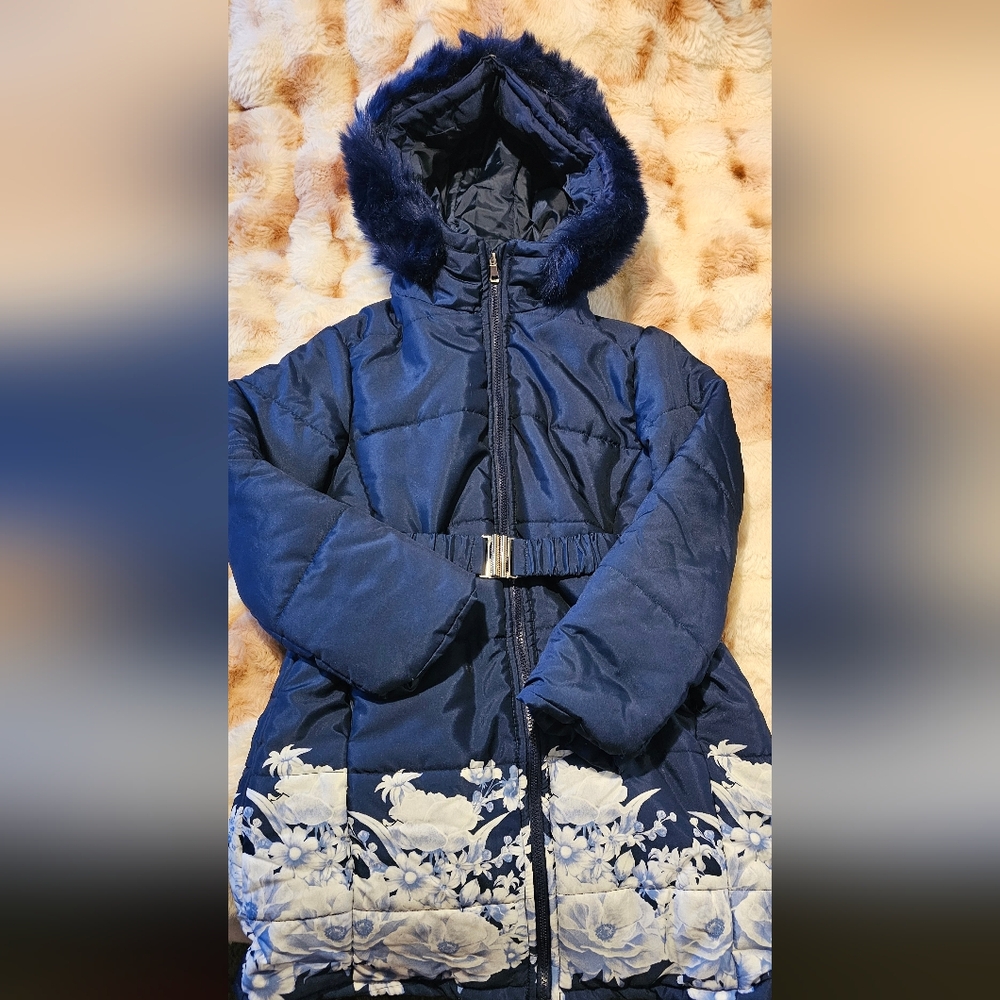 Kids Navy Blue Floral Jacket